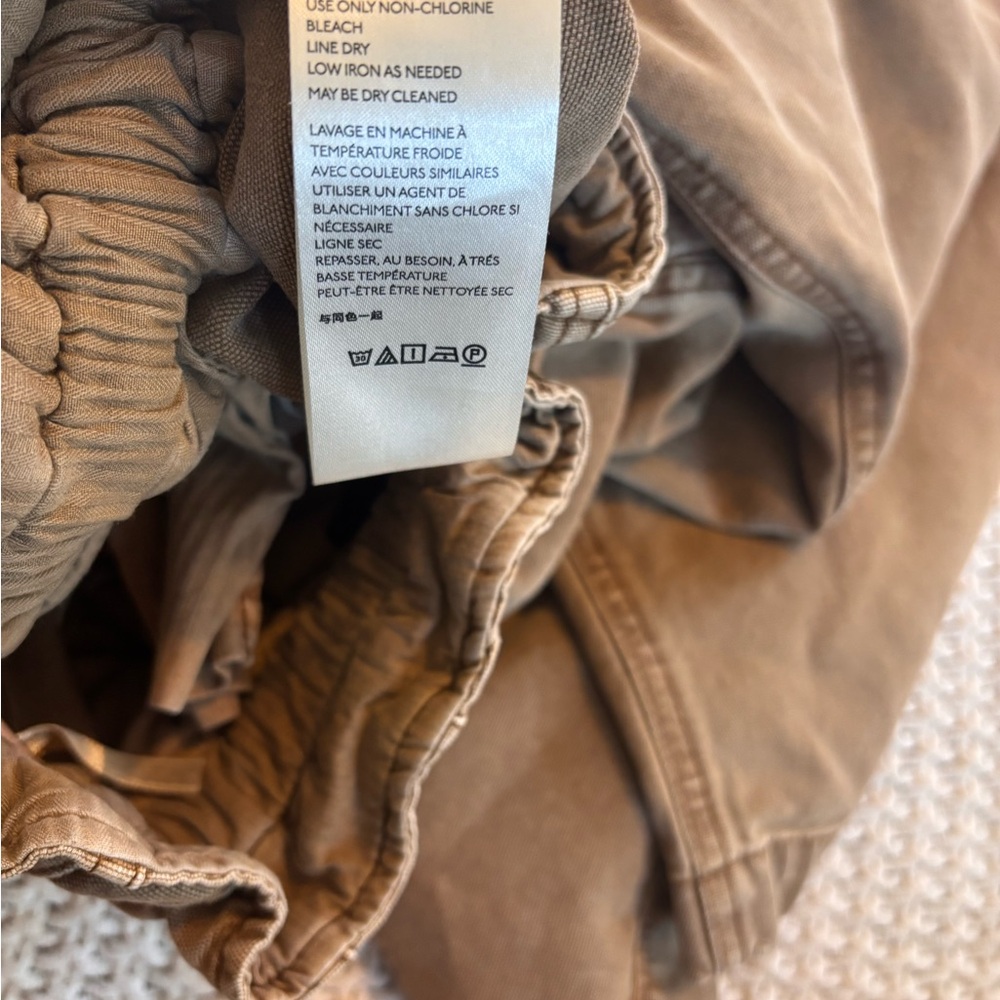 Free the people button fly ankle pleated pants/Brown high-waisted /drawstring /S - Picture 11 of 16